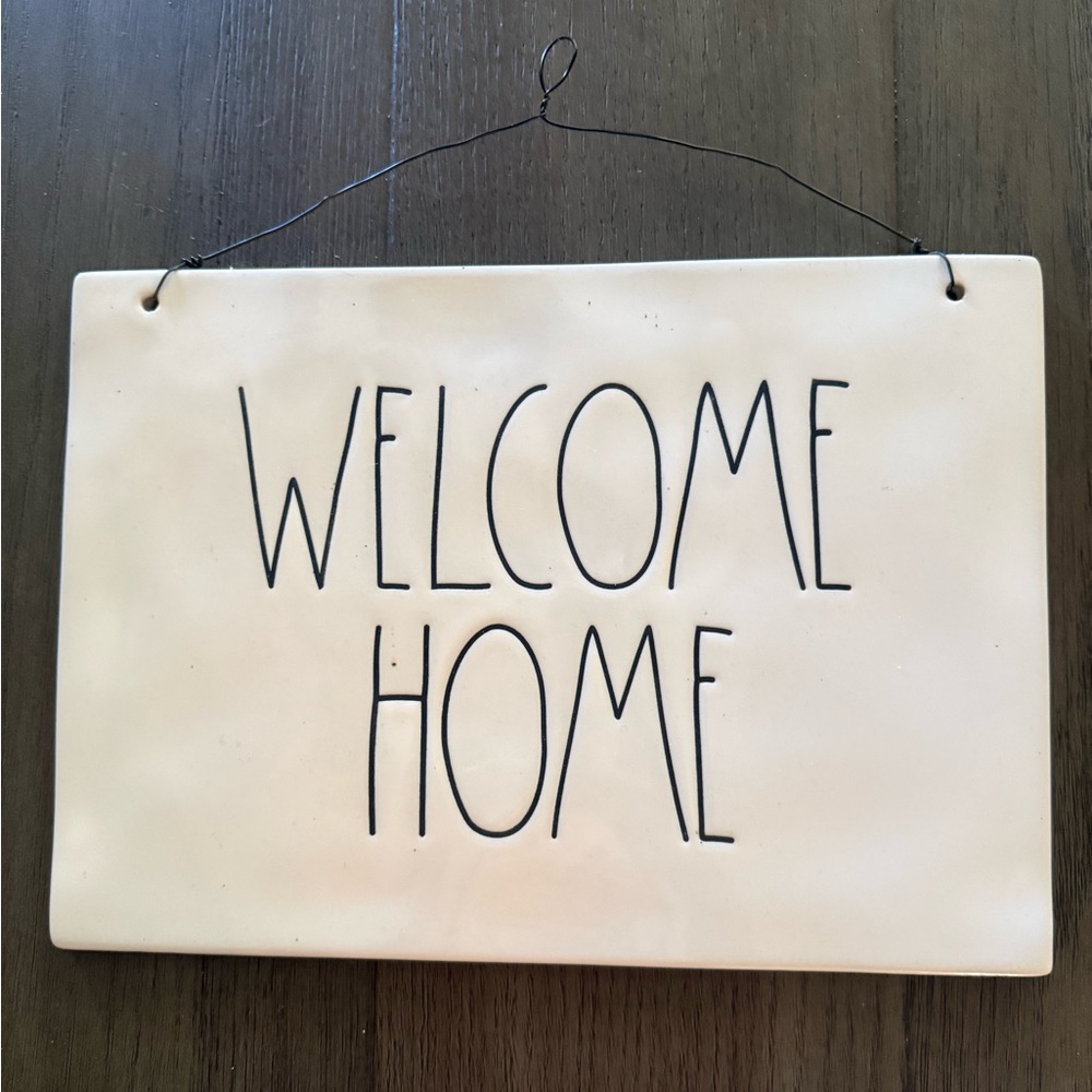 Rae Dunn Cream Welcome Home Wall Art